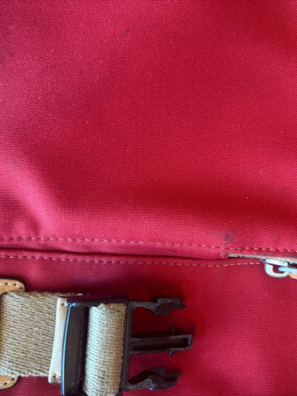 Coach Transatlantic Messenger and Commuter Bag- red canvas with tan leather